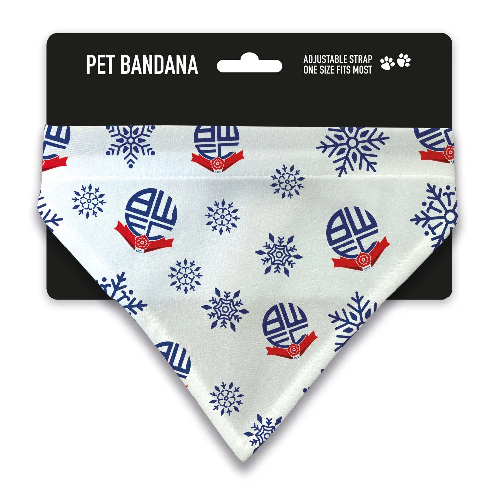 Bolton Wanderers Xmas Snow Pet Bandana