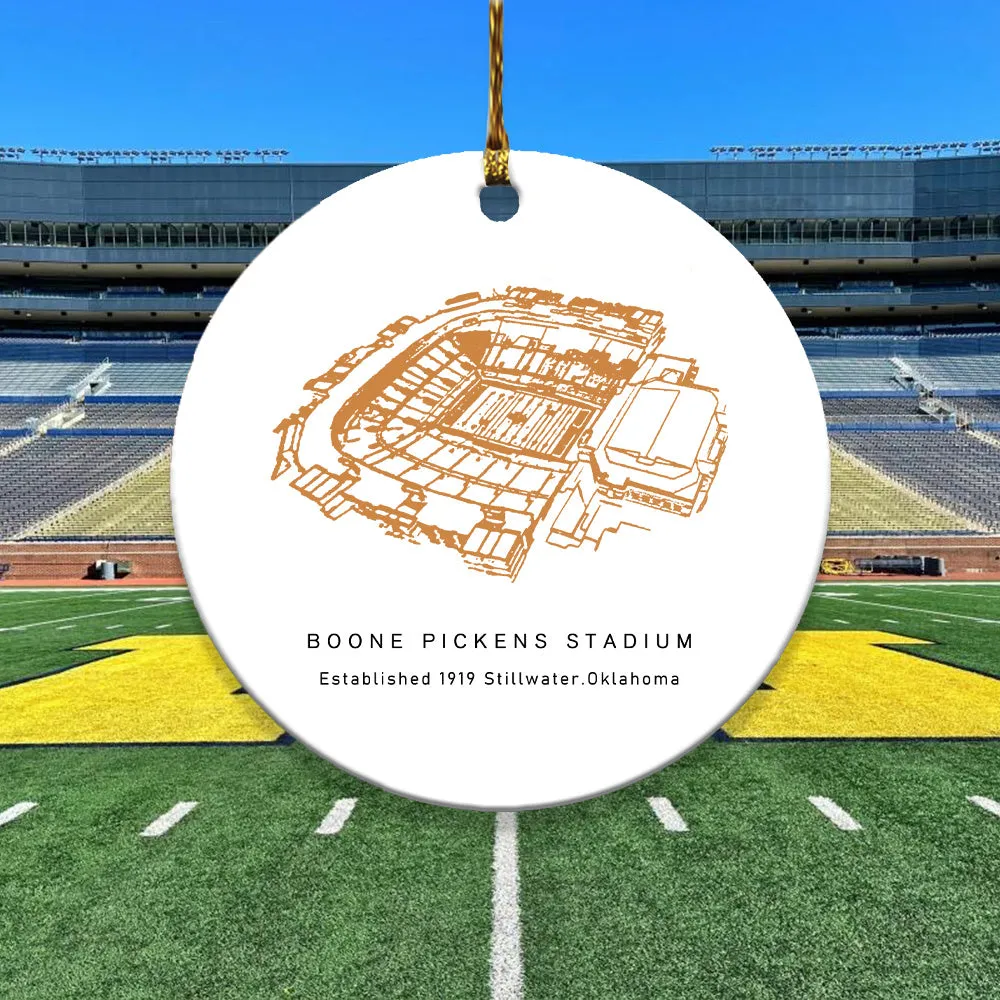 Boone Pickens Stadium - Oklahoma State Cowboys Football,College American Football Ceramic Christmas Ornament