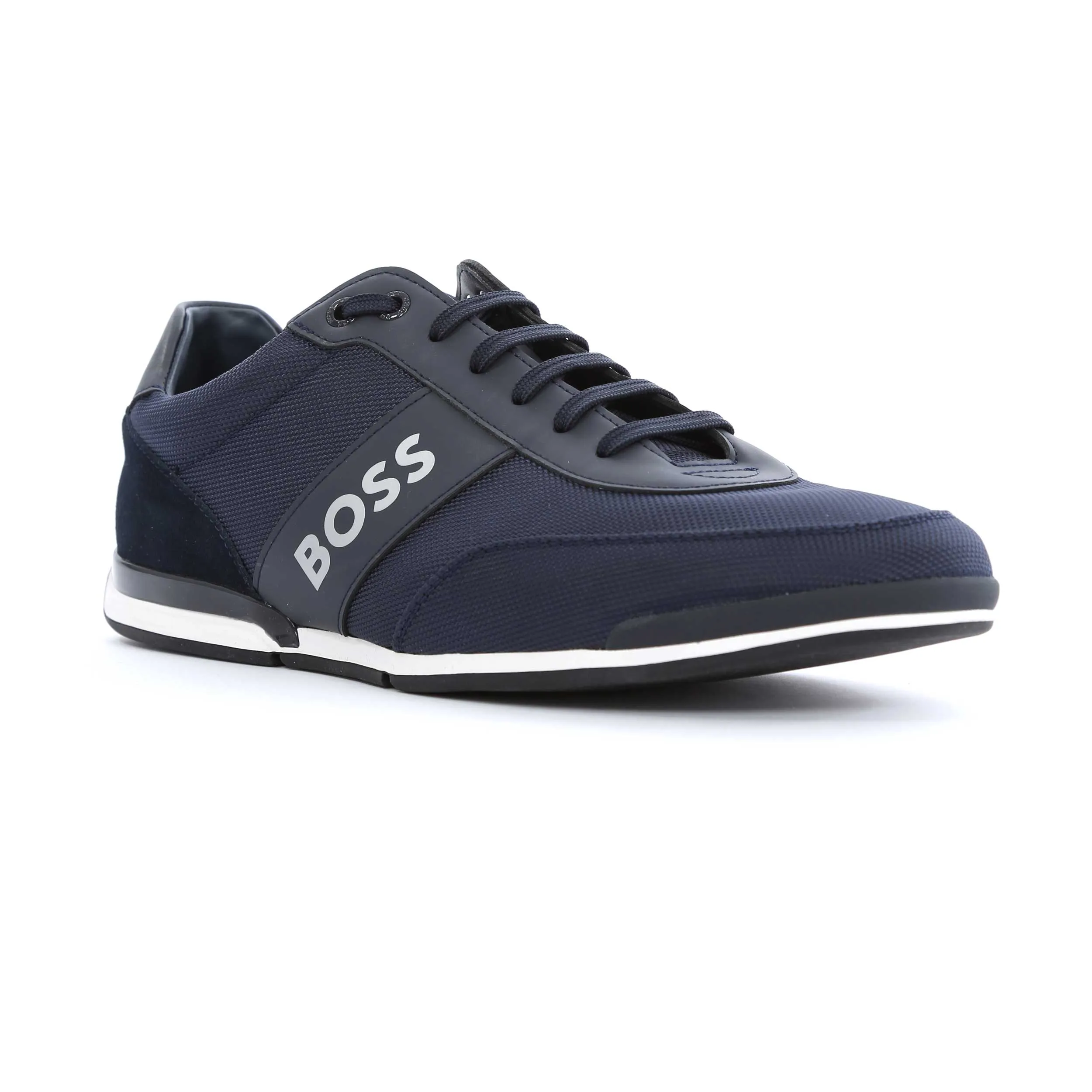 BOSS Saturn Lowp nylg Trainer in Navy