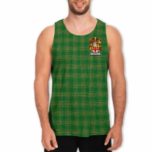 Bourke Irish Clan Tartan Men's Tank Top with Coat of Arms