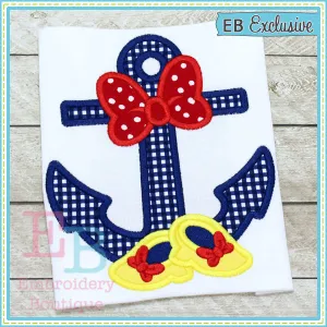 Bow Shoes Anchor Applique