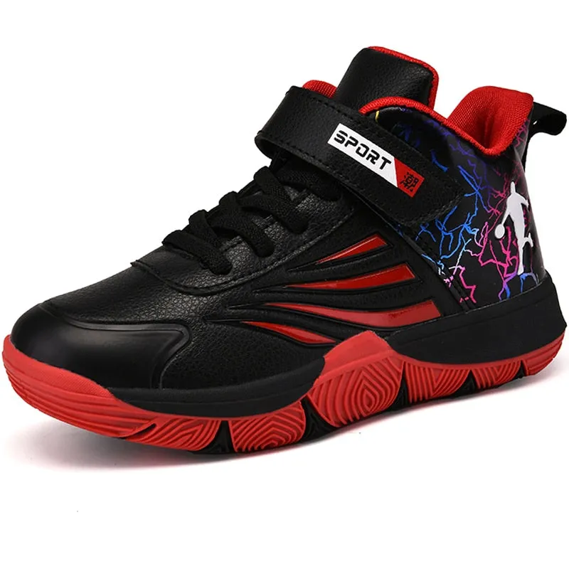 Boys Girls Basketball Shoes Soft Non-slip Kids Sneakers Thick Sole Sport Shoes Outdoor Trainers