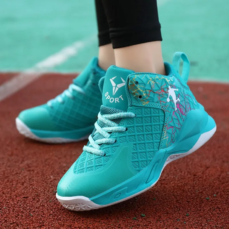 Boys Girls Basketball Shoes Soft Non-slip Kids Sneakers Thick Sole Sport Shoes Outdoor Trainers