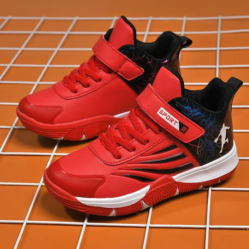 Boys Girls Basketball Shoes Soft Non-slip Kids Sneakers Thick Sole Sport Shoes Outdoor Trainers