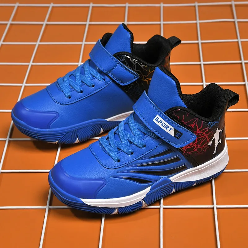 Boys Girls Basketball Shoes Soft Non-slip Kids Sneakers Thick Sole Sport Shoes Outdoor Trainers