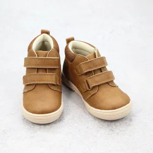 Boys Otis Double Velcro Mid-Top Leather Sneaker