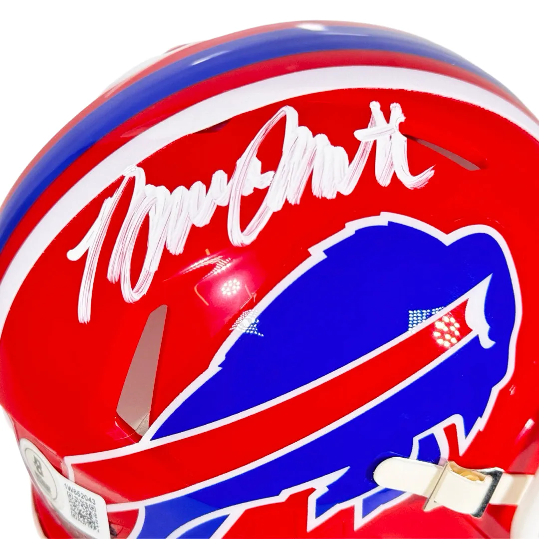 Bruce Smith Signed Buffalo Bills Throwback 87-01 Speed Mini Football Helmet (Beckett)