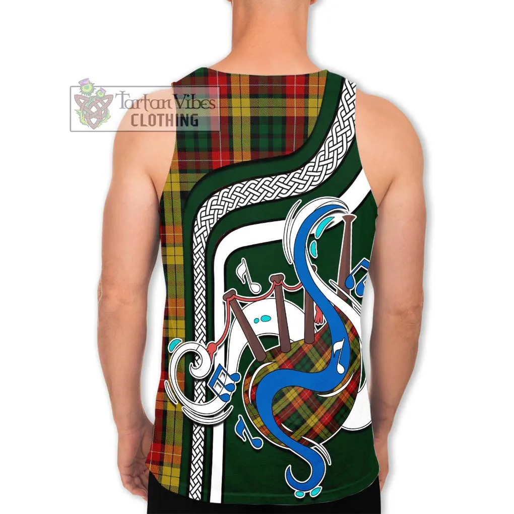 Buchanan Tartan Men's Tank Top with Epic Bagpipe Style