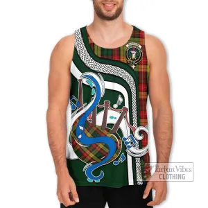 Buchanan Tartan Men's Tank Top with Epic Bagpipe Style