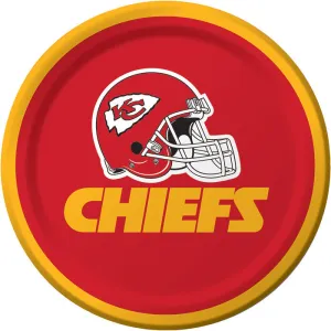 Bulk Kansas City Chiefs Paper Dessert Plates (96 per Case)