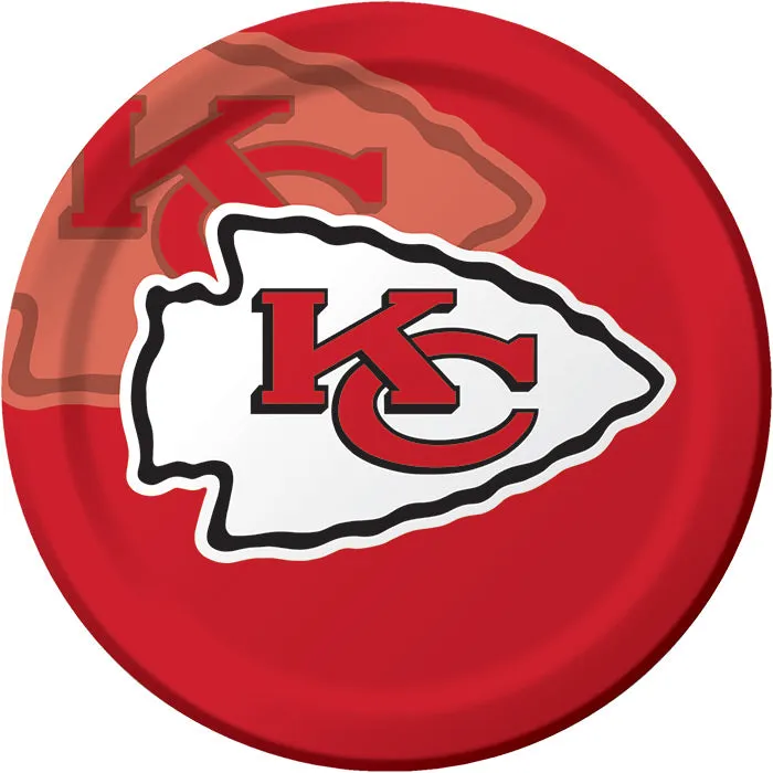 Bulk Kansas City Chiefs Paper Dinner Plates (96 per Case)