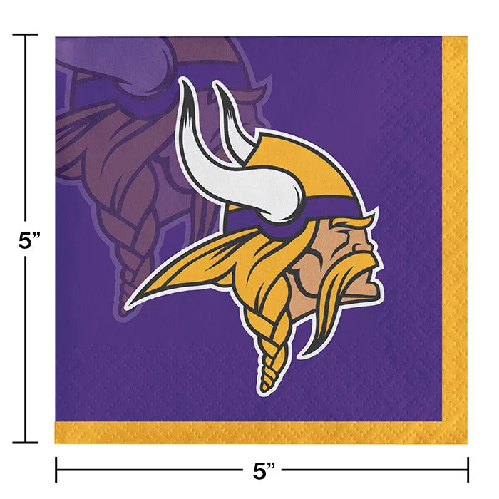 Bulk Minnesota Vikings Beverage Napkins (192 per Case)