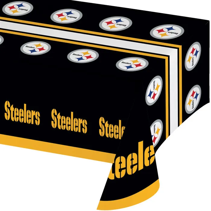 Bulk Pittsburgh Steelers Plastic Table Covers (12 per Case)