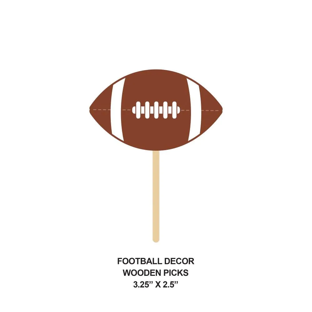 Bulk Tailgate Decor Wooden Pick Football (Case of 600)