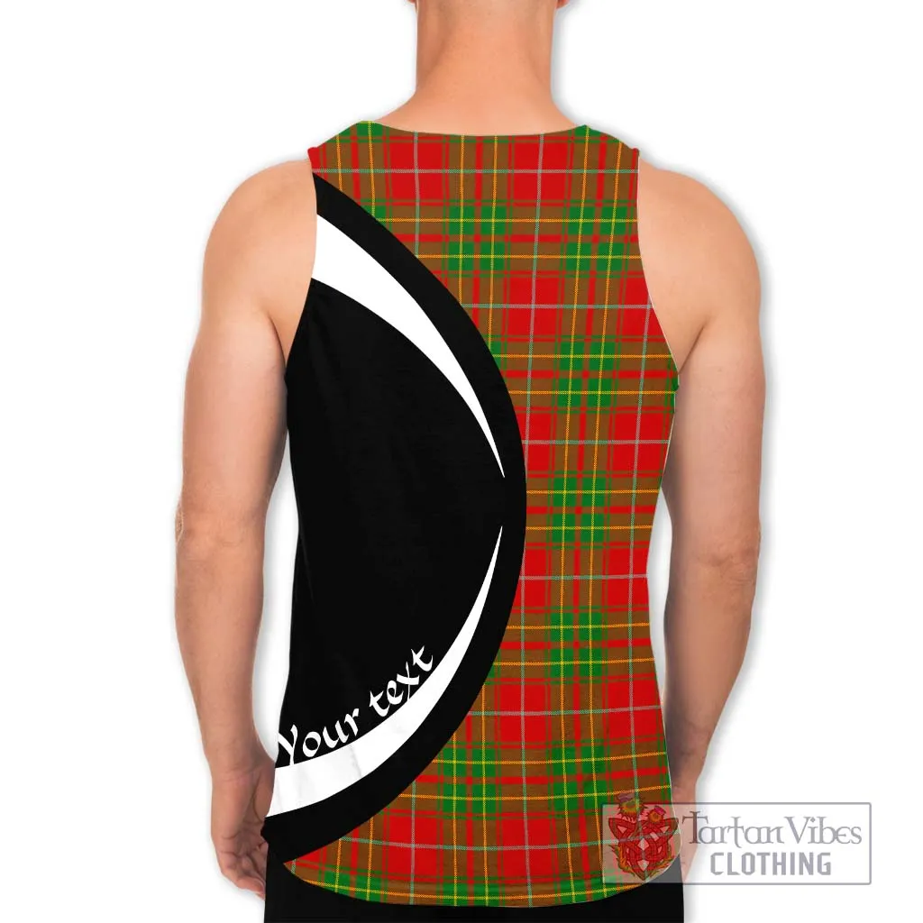 Burnett Tartan Men's Tank Top with Family Crest Circle Style