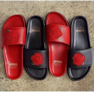 Buscemi Rose Petal Designed Slide-Black