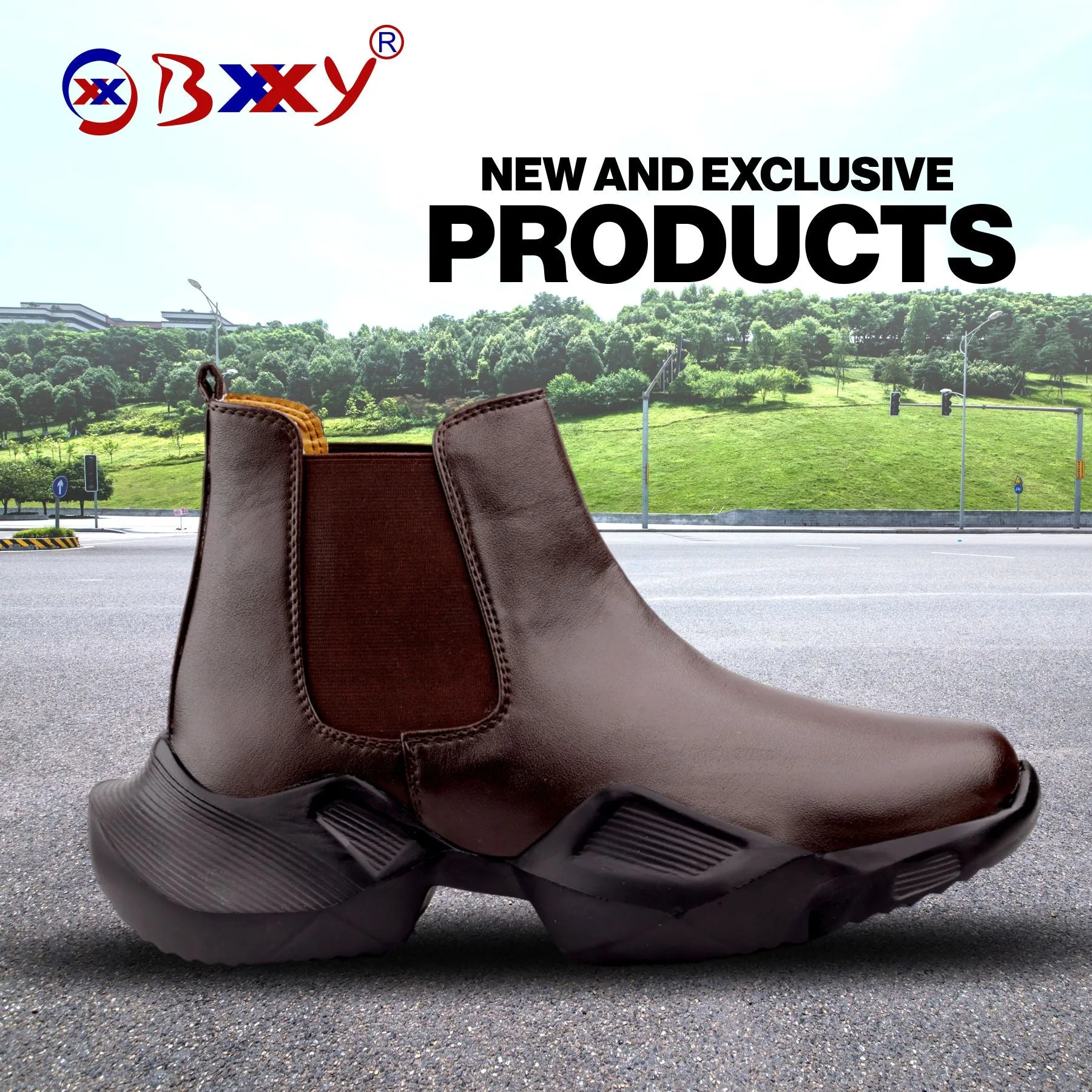 Bxxy's Faux Leather Comfort Wear Premium Chelsea Boots for Men