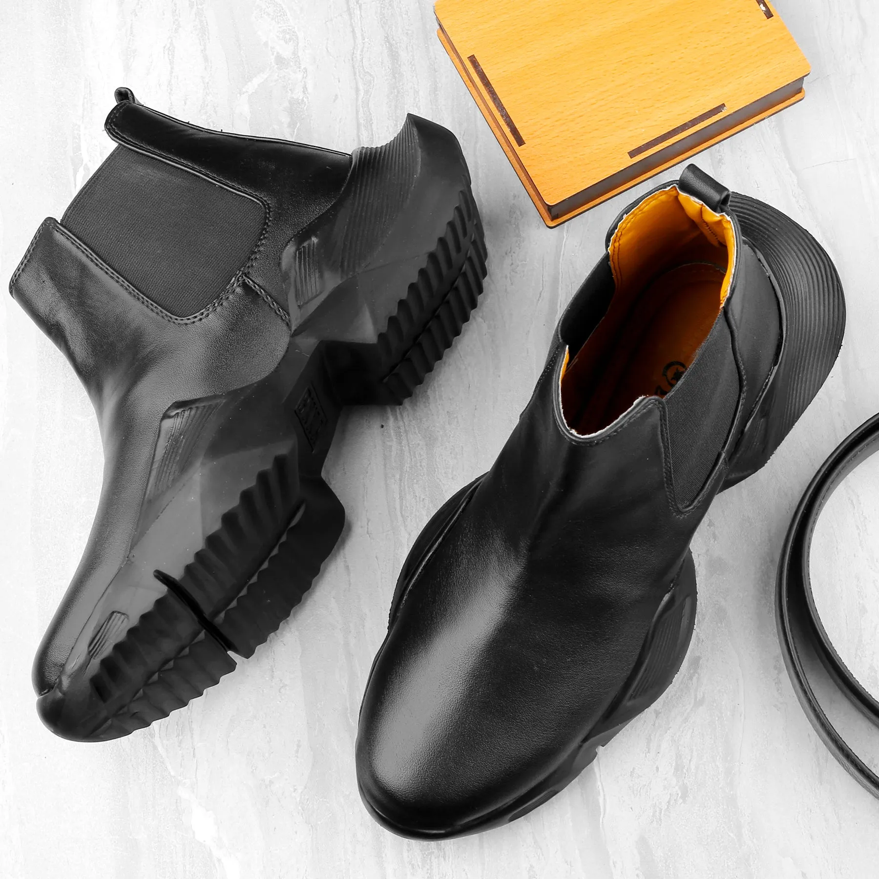 Bxxy's Faux Leather Comfort Wear Premium Chelsea Boots for Men