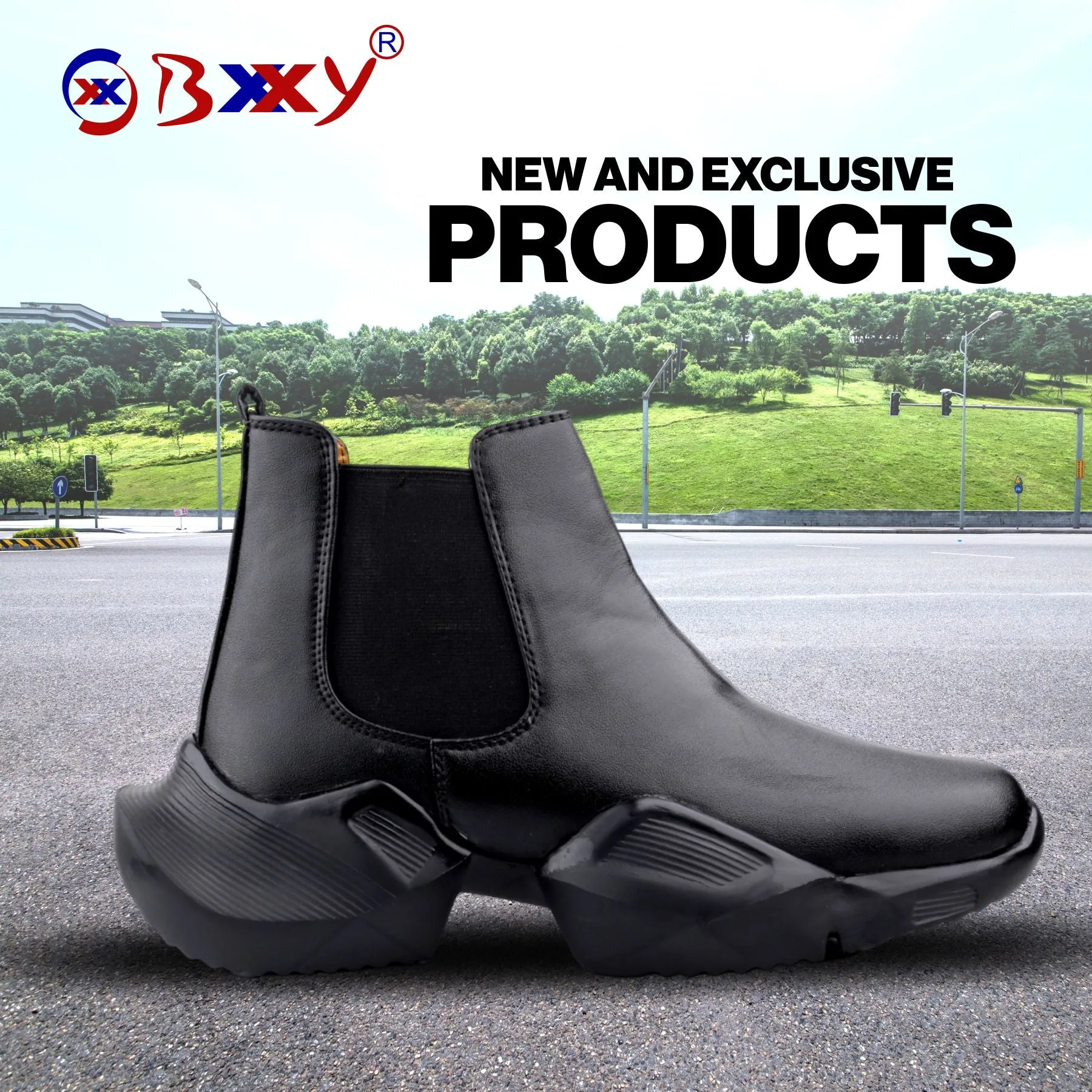 Bxxy's Faux Leather Comfort Wear Premium Chelsea Boots for Men