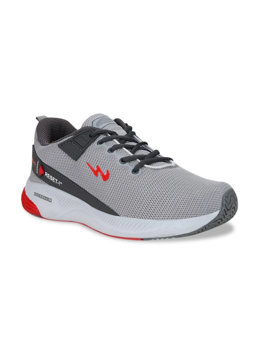 Campus Men Grey & Orange Mesh Refresh Pro Running Shoes