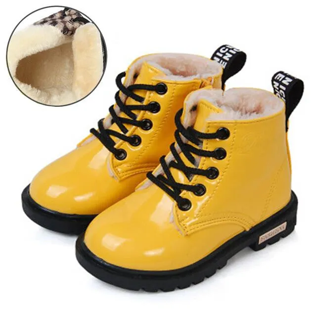 Children shoes girls winter snow boots shoes 2017 autumn spring children's boots boys Tong Mading boots waterproof kids shoes