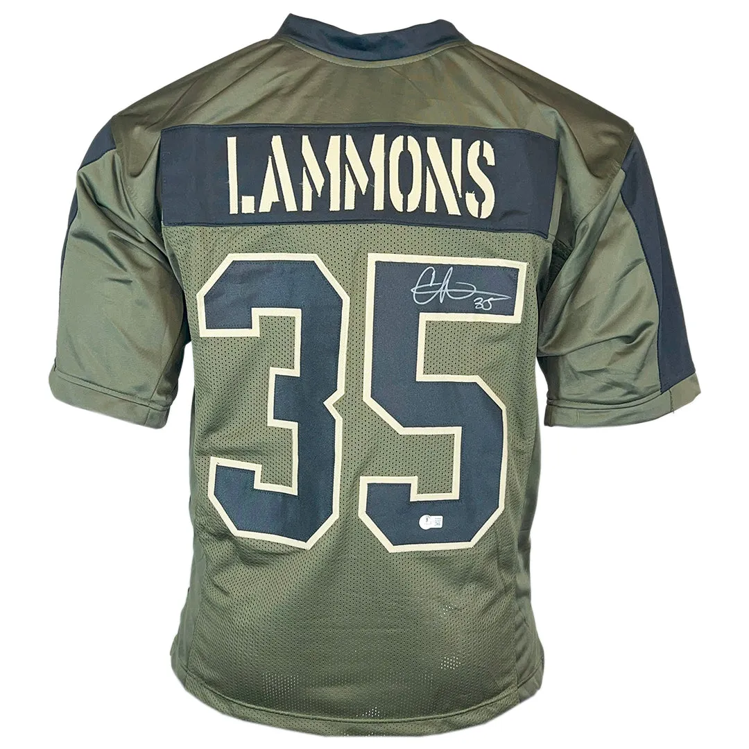 Chris Lammons Signed Indianapolis Green Salute to Service Football Jersey (Beckett)