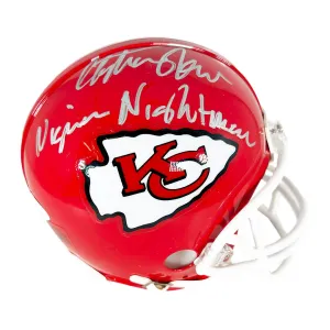 Christian Okoye Signed Nigerian Nightmare Inscription Kansas City Chiefs Mini Football Helmet (JSA)