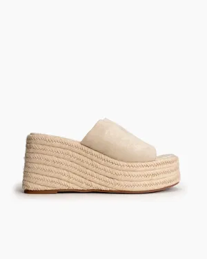 (Clean Up - US 6) Espadrilles Platform Chunky Heel Slides Wedge Sandals