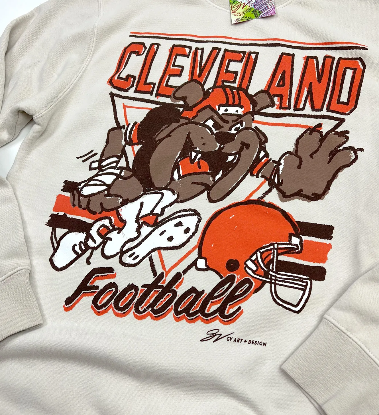 Cleveland Football Cartoon Dawg Crew Sweatshirt