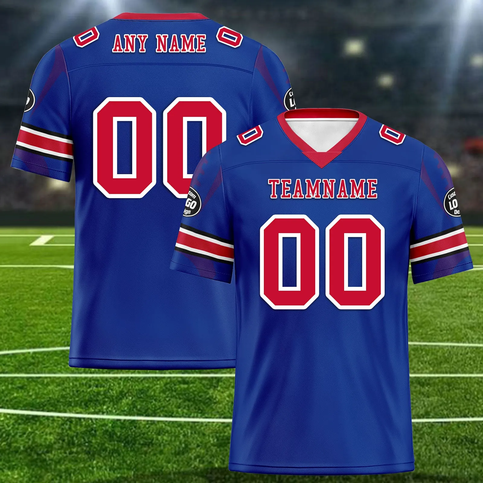 Custom Blue Buffalo Football Jersey and Sports Shoes Combo Offer Personalized Combo ZH-D025008-5