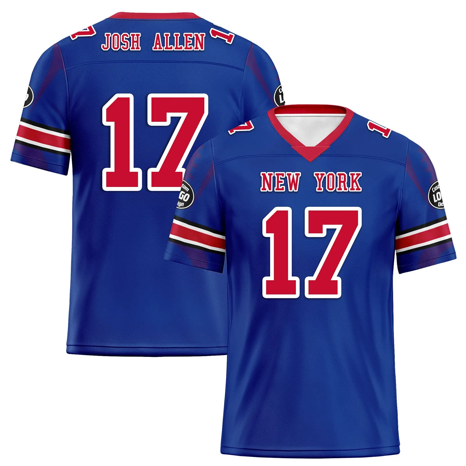 Custom Blue Buffalo Football Jersey and Sports Shoes Combo Offer Personalized Combo ZH-D025008-5