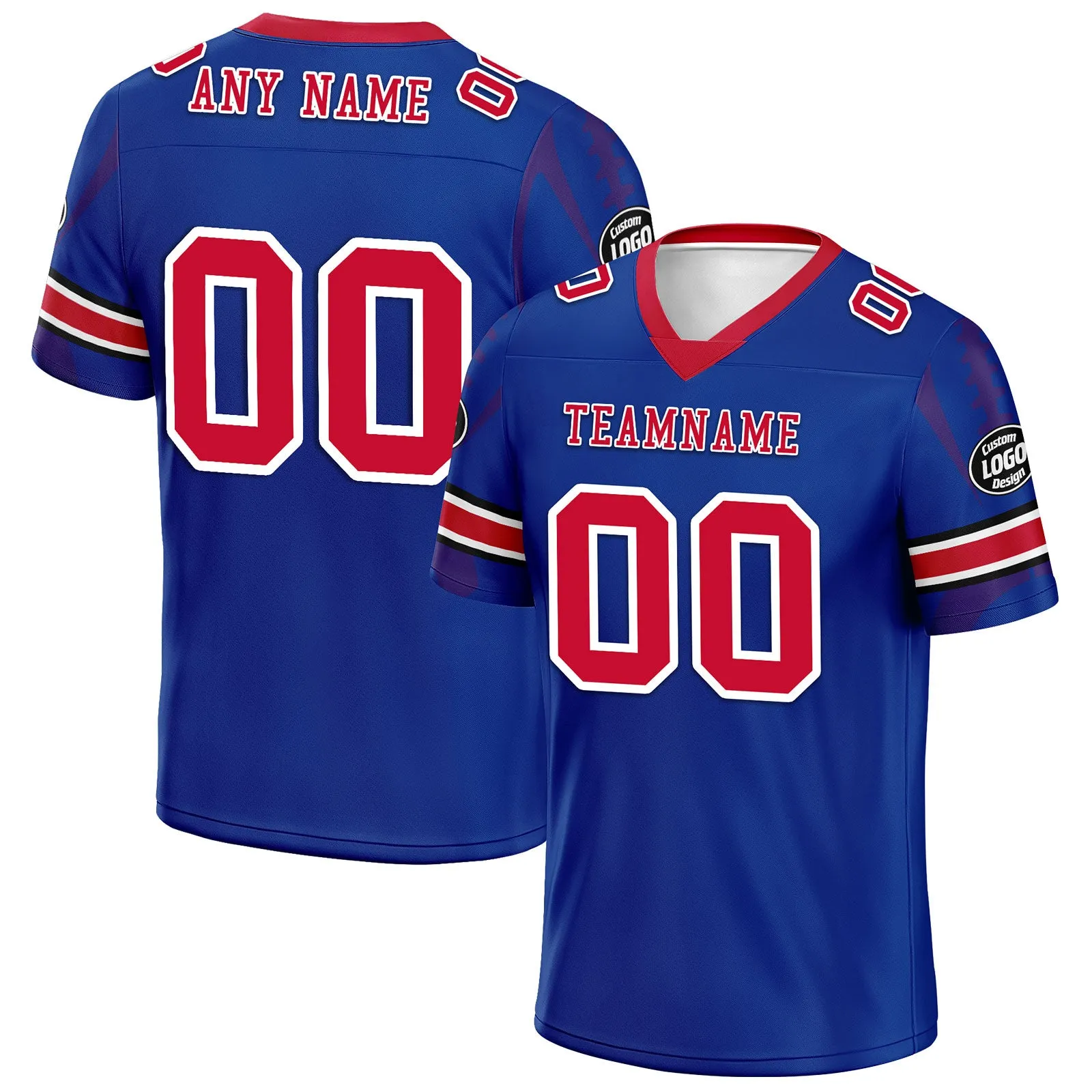 Custom Blue Buffalo Football Jersey and Sports Shoes Combo Offer Personalized Combo ZH-D025008-5