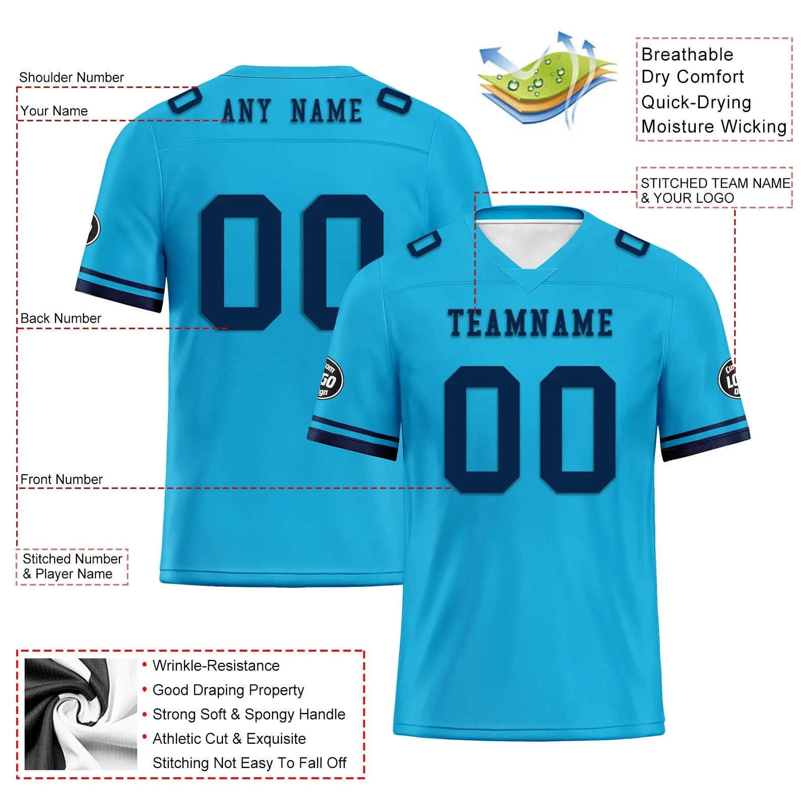 Custom Blue Tennessee Football Jersey and Firesoul Sports Shoes Combo Offer Personalized Combo ZH-D020273-32