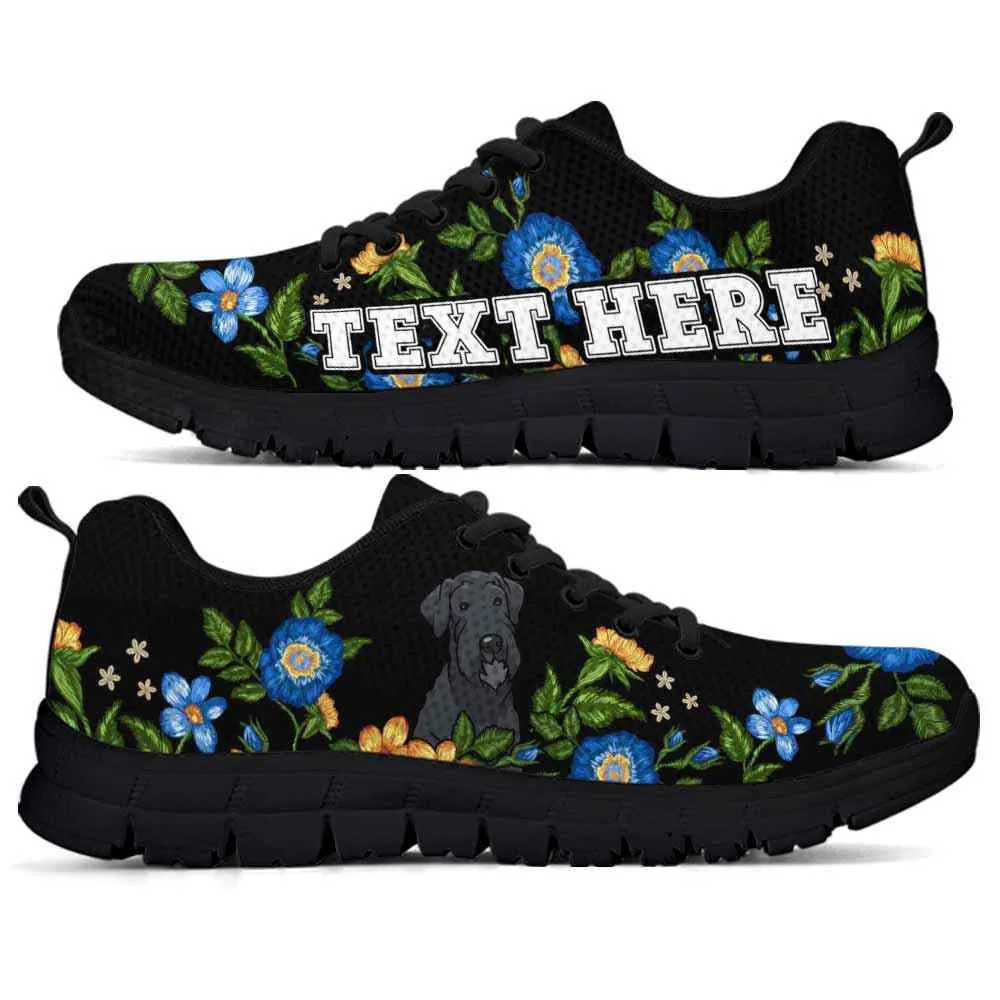 Custom Name Schnauzer Sneaker, Schnauzer Colorful Floral Flower Dog Lovers Sneakers Gym Running Shoes, Best Running Shoes