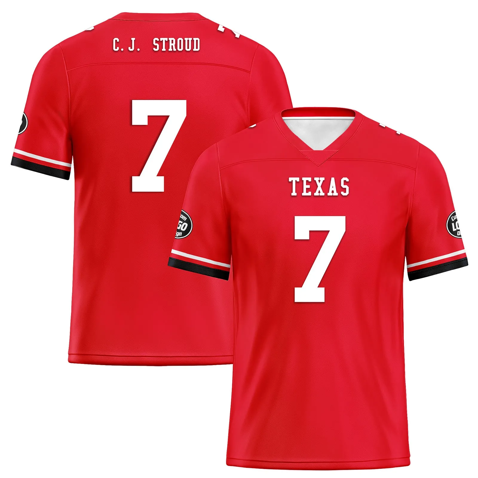 Custom Red Black Houston Football Jersey and Firesoul Sports Shoes Combo Offer Personalized Combo ZH-D020273-12