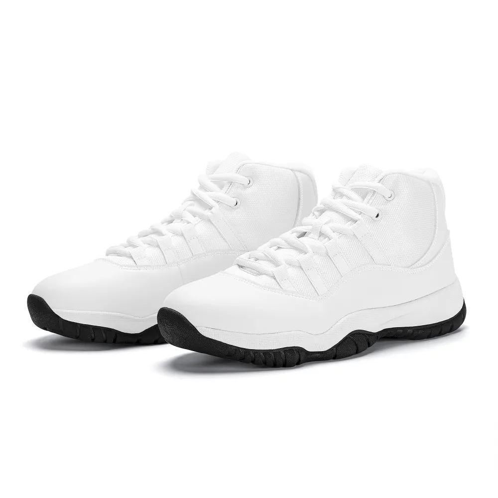 Customizable High Top Air Retro Sneakers (White Lace)