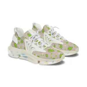 Cute Pastel Green Leaf Women's Mesh Sneakers