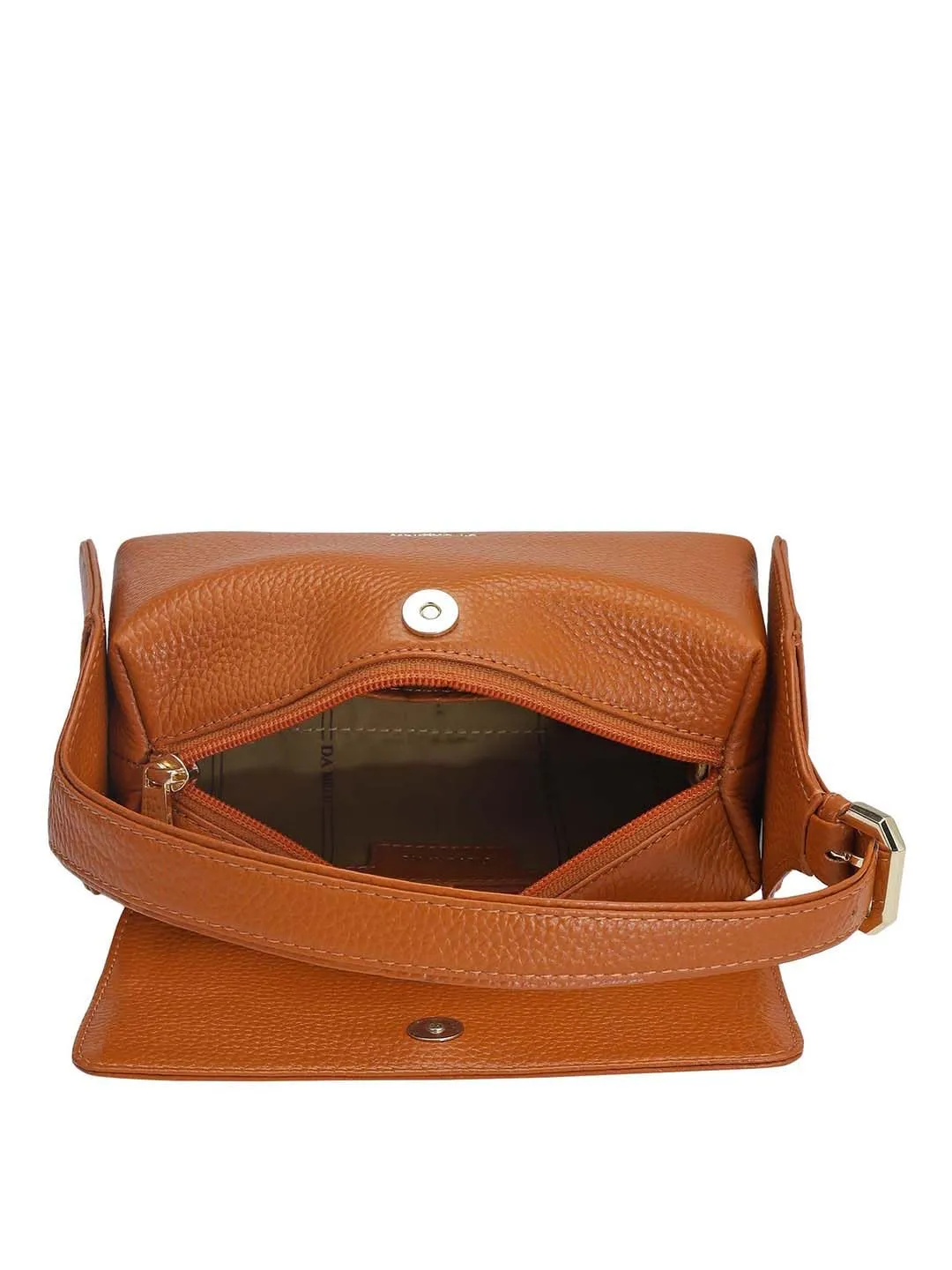 Da Milano Genuine Leather Orange Sling (01681) (Small)