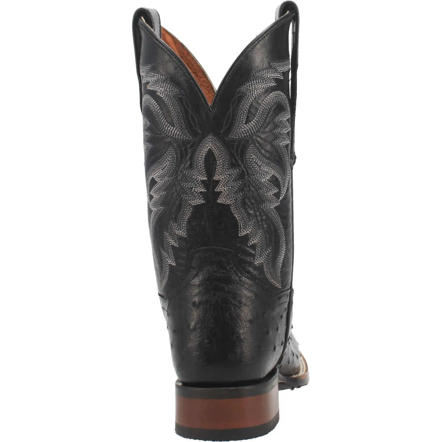 Dan Post DP4873 11" Alamosa Black Full Quill Ostrich Wide Square Toe Boot (SHOP IN-STORES TOO)