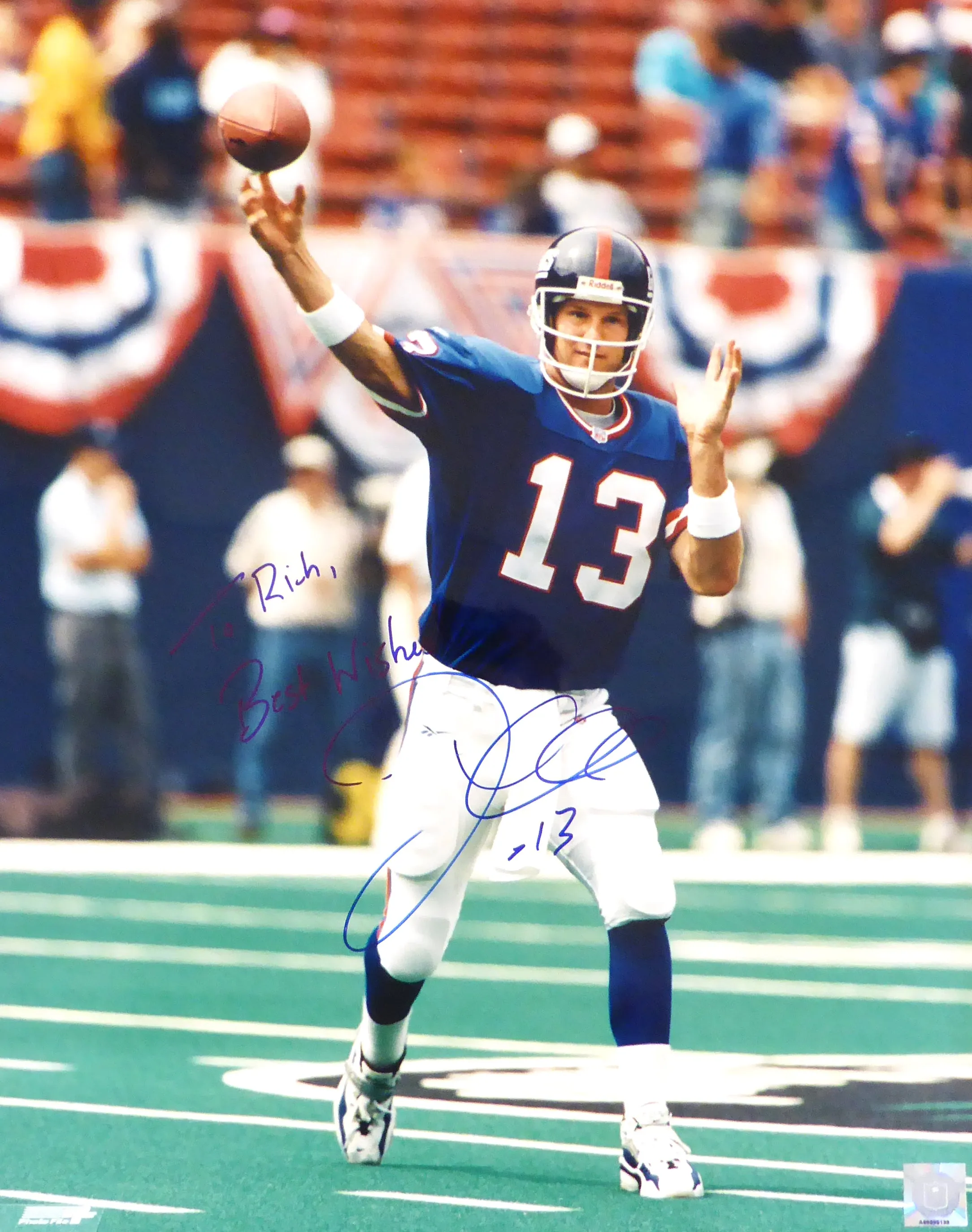 Danny Kanell Autographed 16x20 Photo New York Giants "To Rich, God Bless" SKU #214162