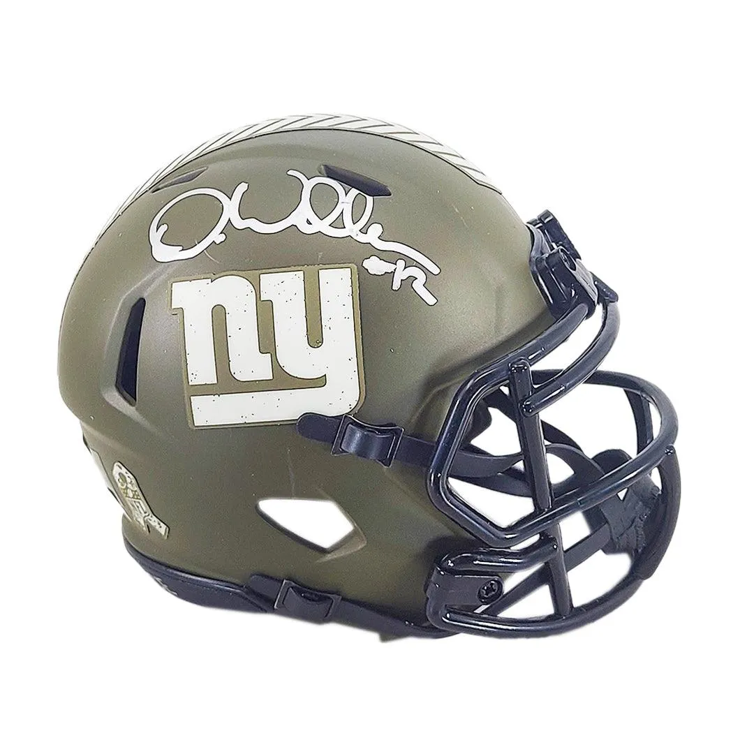 Darren Waller Signed New York Giants Salute to Service Speed Mini Football Helmet (JSA)