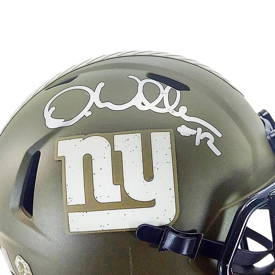 Darren Waller Signed New York Giants Salute to Service Speed Mini Football Helmet (JSA)