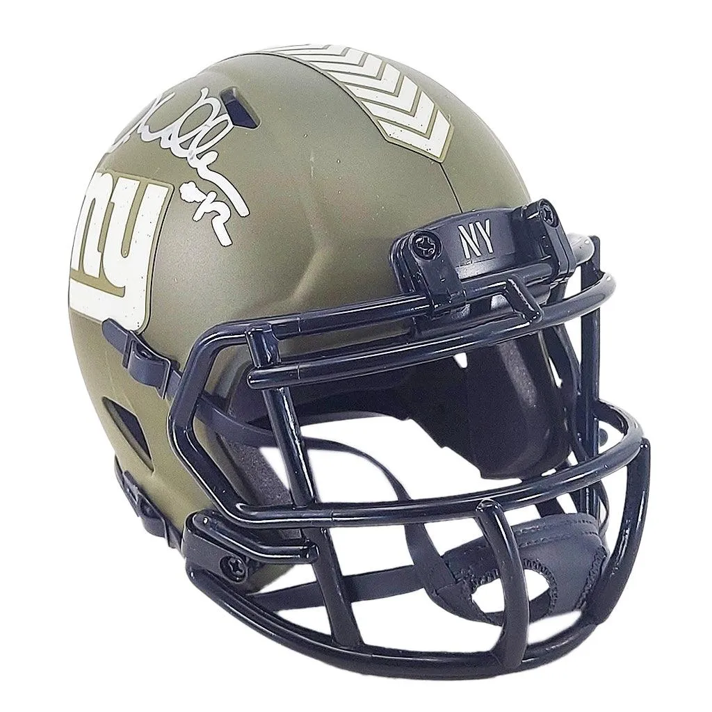 Darren Waller Signed New York Giants Salute to Service Speed Mini Football Helmet (JSA)