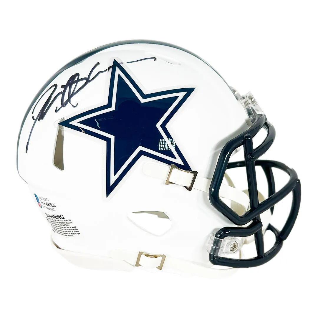 Deion Sanders Signed Dallas Cowboys Flat White Speed Mini Football Helmet (Beckett)