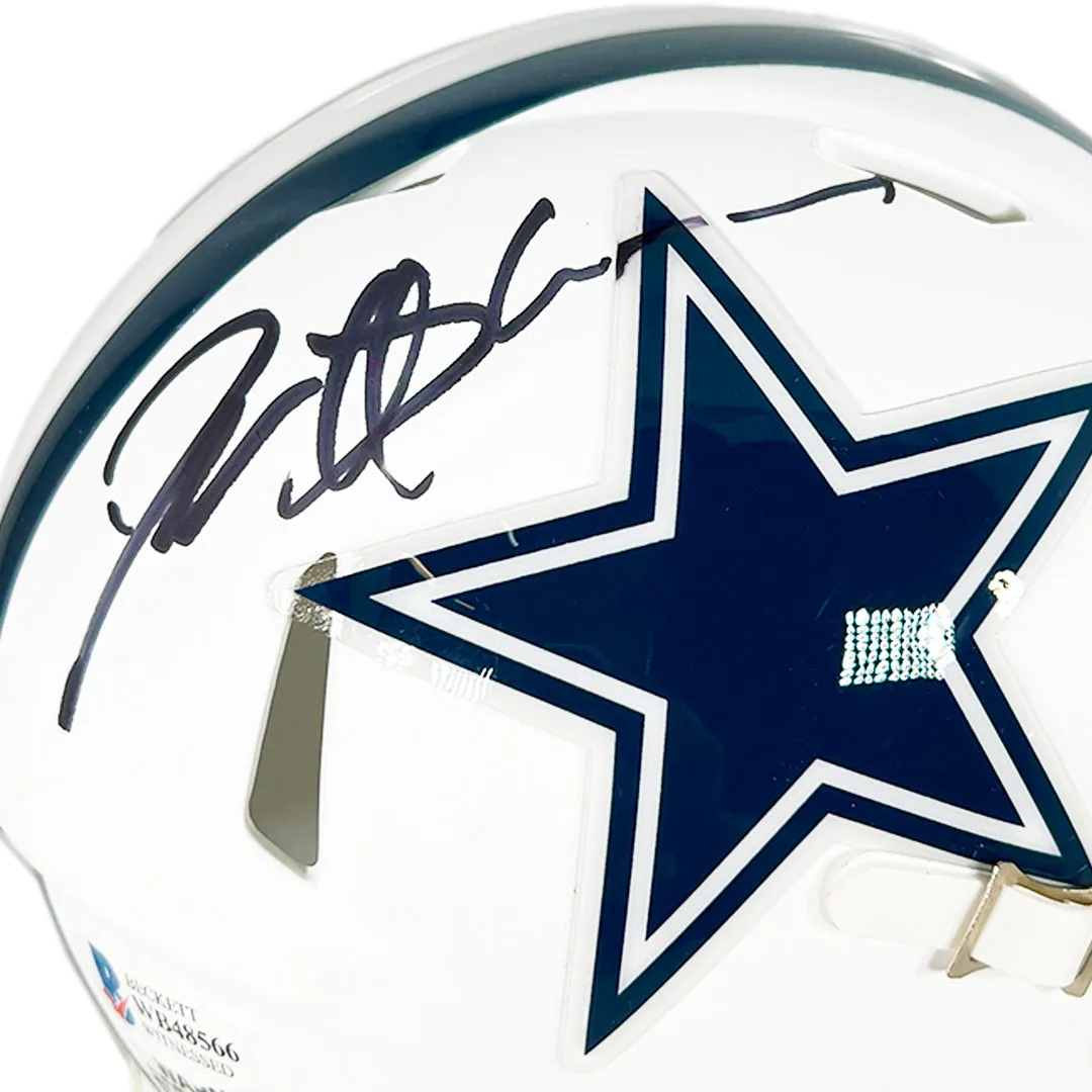 Deion Sanders Signed Dallas Cowboys Flat White Speed Mini Football Helmet (Beckett)