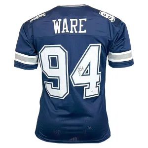 DeMarcus Ware Signed Dallas Blue Football Jersey (PSA)