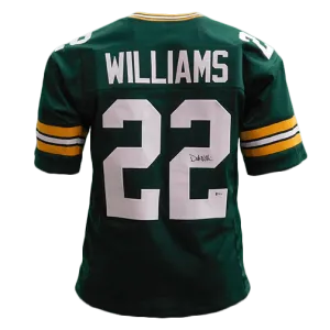 Dexter Williams Autographed Pro Style Green Football Jersey (Beckett)