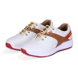 Dollar White, Red & Tan Golf Shoes