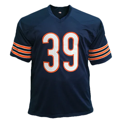 Eddie Jackson Autographed Pro Style Football Jersey Blue (Beckett)