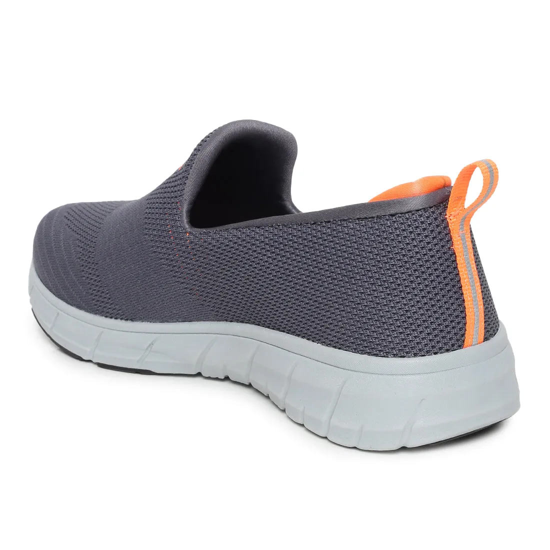 Eeken ESHGIA104 Dark Grey And Fluorescent Orange Athleisure Shoes For Men